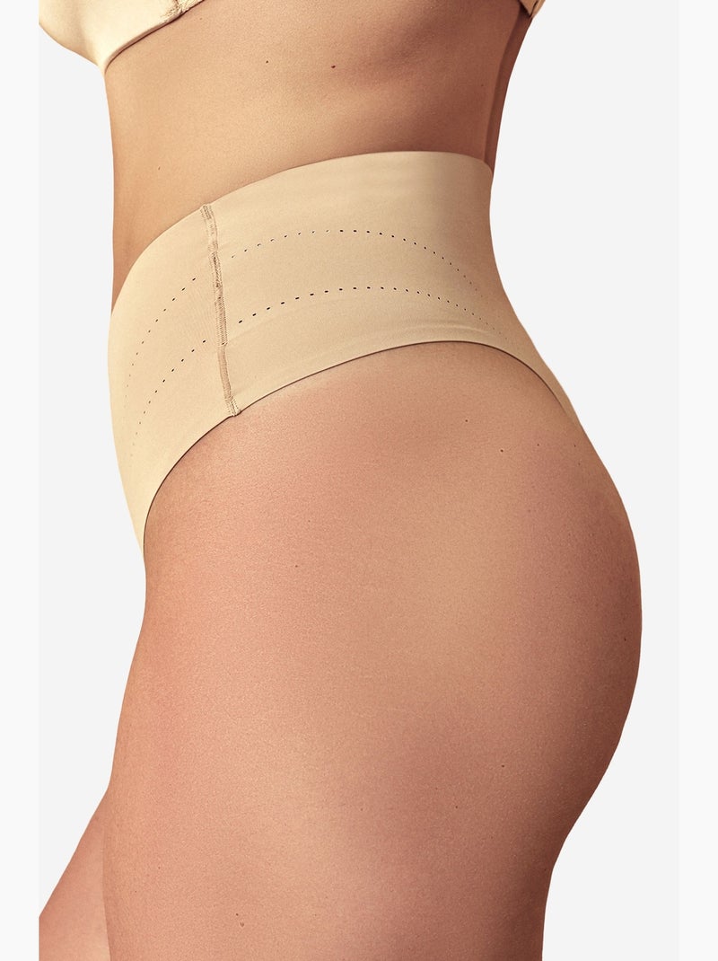 Culotte gainante taille haute légère invisible penti Beige argile - Kiabi