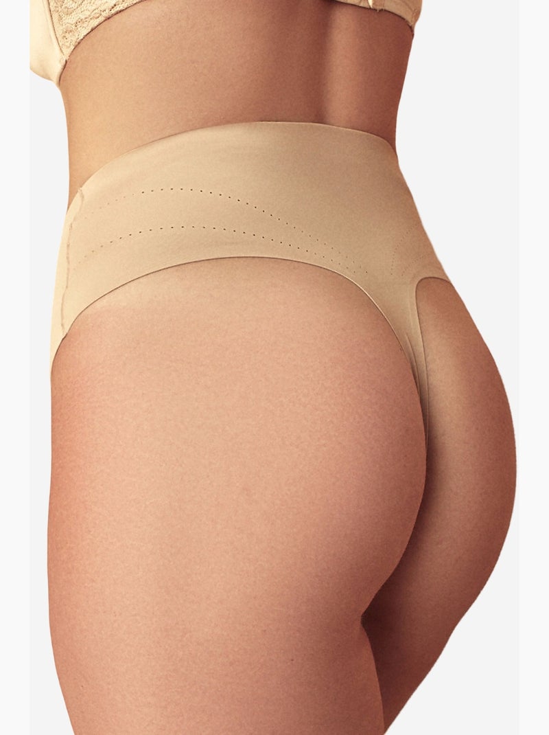 Culotte gainante taille haute légère invisible penti Beige argile - Kiabi