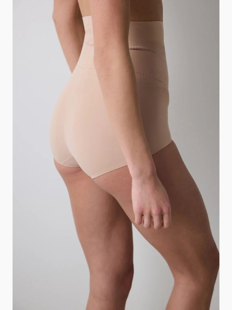 Culotte gainante taille haute légère invisible penti Beige argile - Kiabi