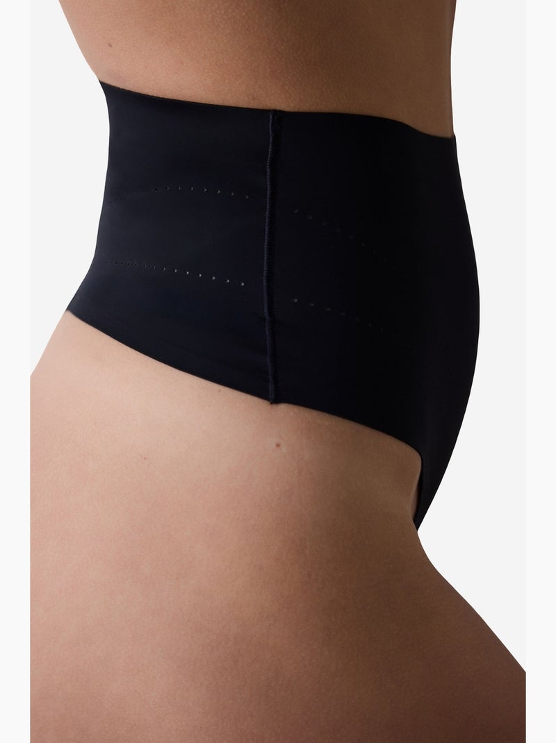 Culotte gainante taille haute légère invisible penti Noir - Kiabi