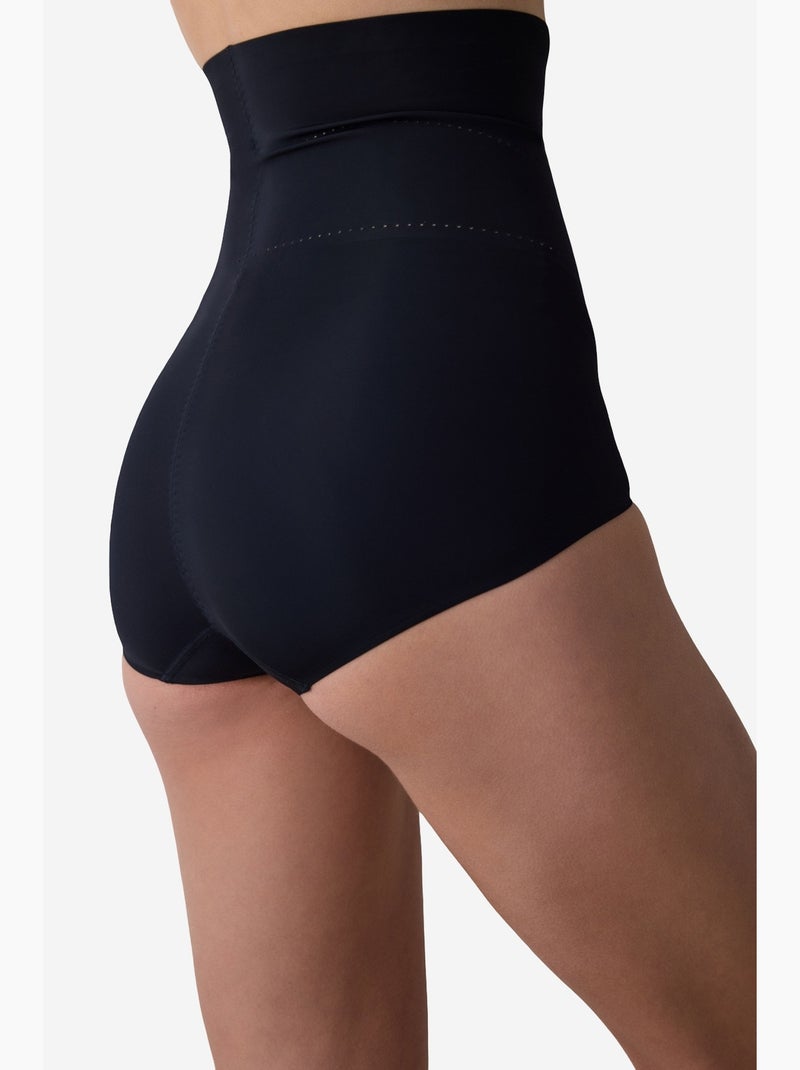 Culotte gainante taille haute légère invisible penti Noir - Kiabi