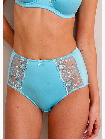 Culotte gainante taille haute tulle brodé - Afibel