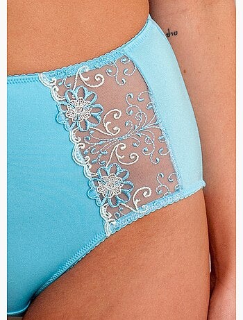 Culotte gainante taille haute tulle brodé - Afibel