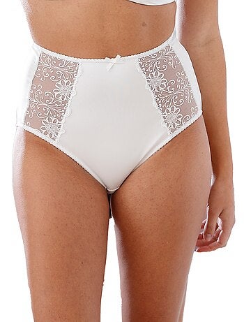 Culotte gainante taille haute tulle brodé
