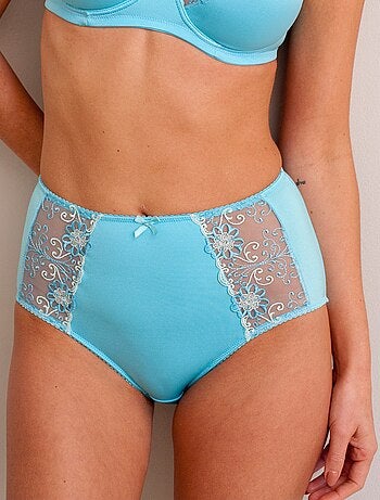 Culotte gainante taille haute tulle brodé
