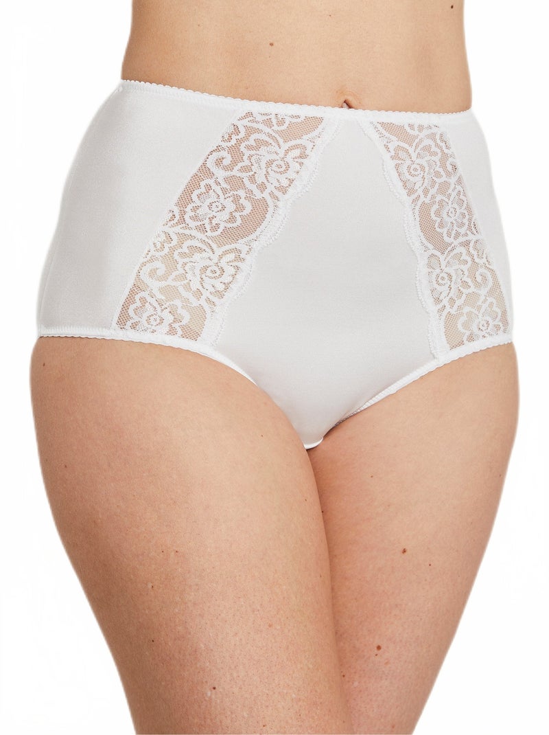 Culotte gainante ventre plat dentelle Blanc - Kiabi