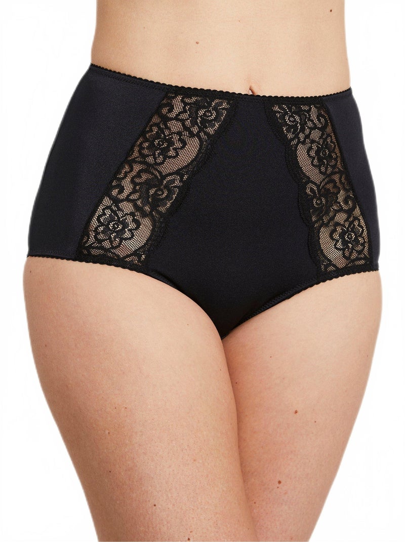 Culotte gainante ventre plat dentelle Noir - Kiabi