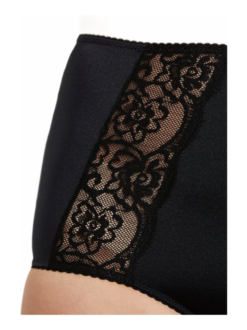 Culotte gainante ventre plat dentelle Noir - Kiabi