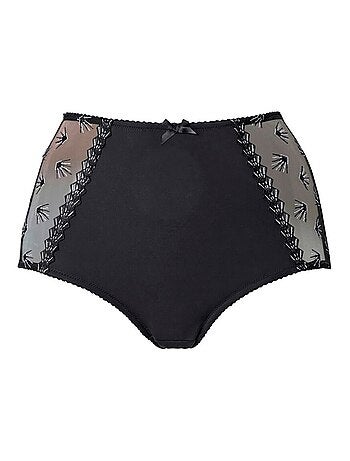 Culotte gainante ventre plat tulle brodé