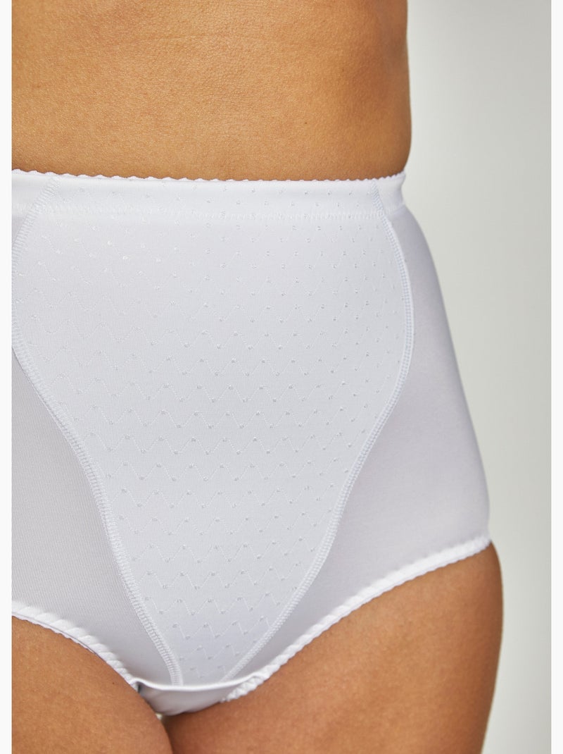 Culotte gaine taille haute à pois - AFIBEL Blanc - Kiabi