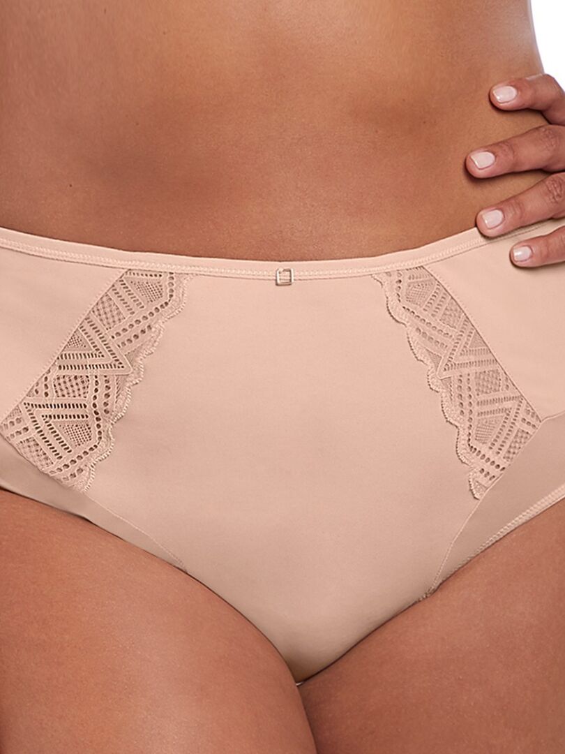 Culotte haute femme à rayures Beige x Ines de La Fressange