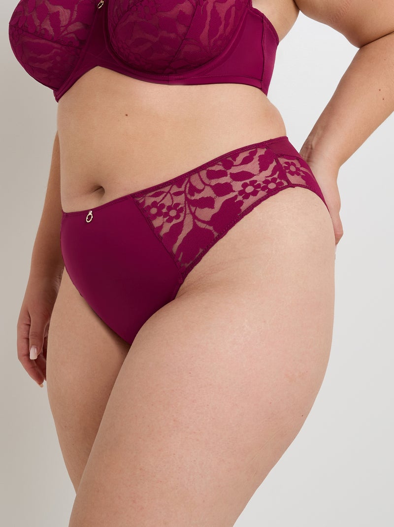 Culotte grande taille dentelle Fran - RougeGorge Lingerie Violet prune - Kiabi