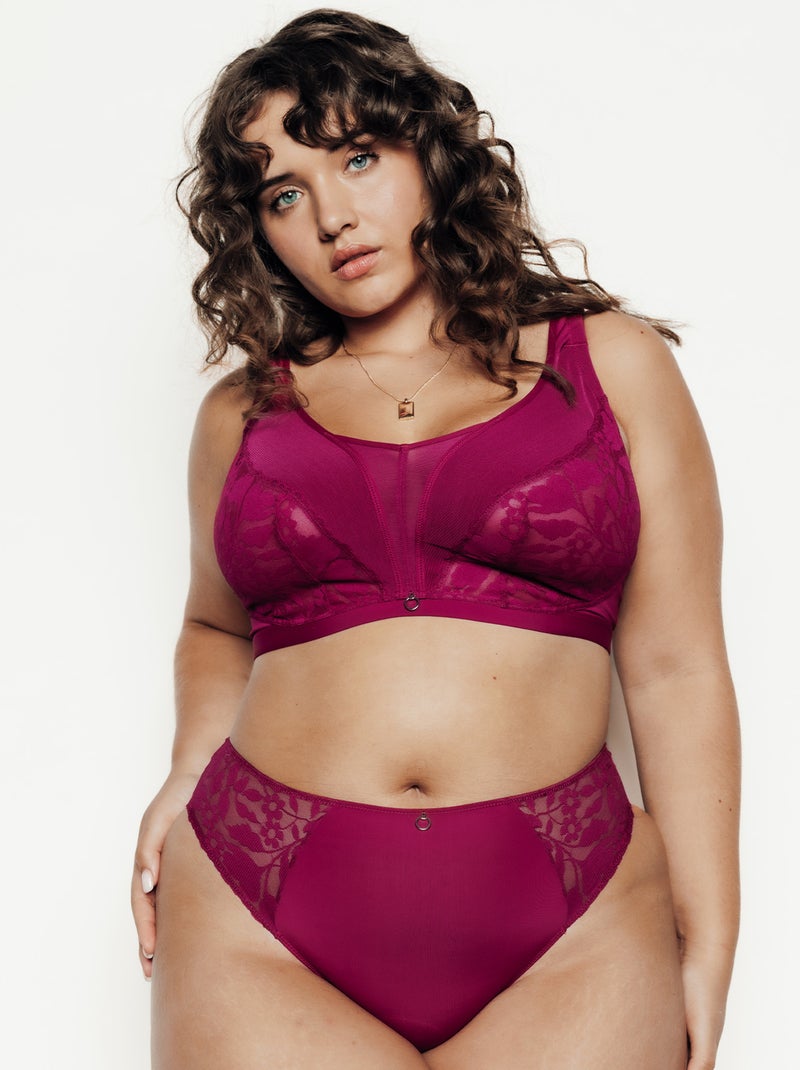 Culotte grande taille dentelle Fran - RougeGorge Lingerie Violet prune - Kiabi