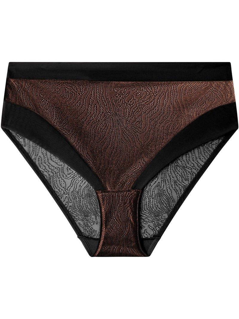 Culotte haut dentelle imprimé animal Noir - Kiabi