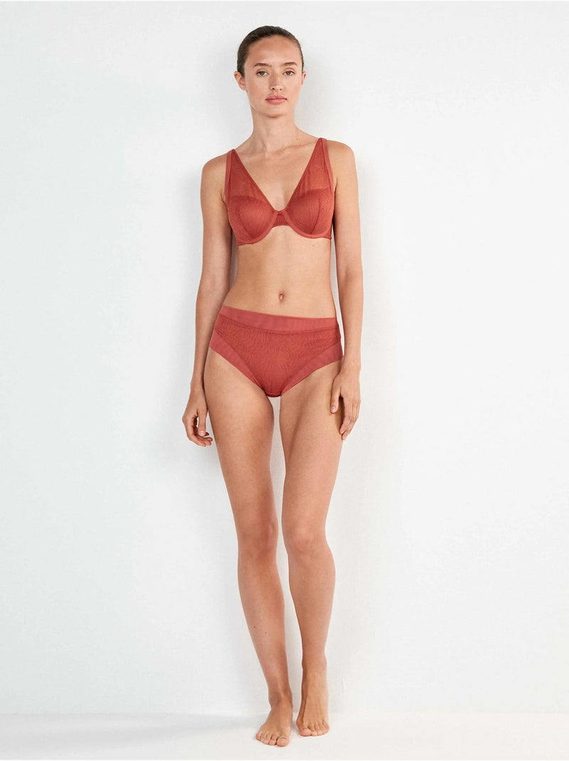 Culotte haut dentelle imprimé animal Terracotta - Kiabi