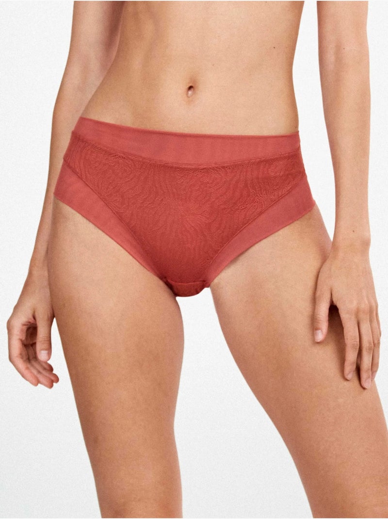 Culotte haut dentelle imprimé animal Terracotta - Kiabi
