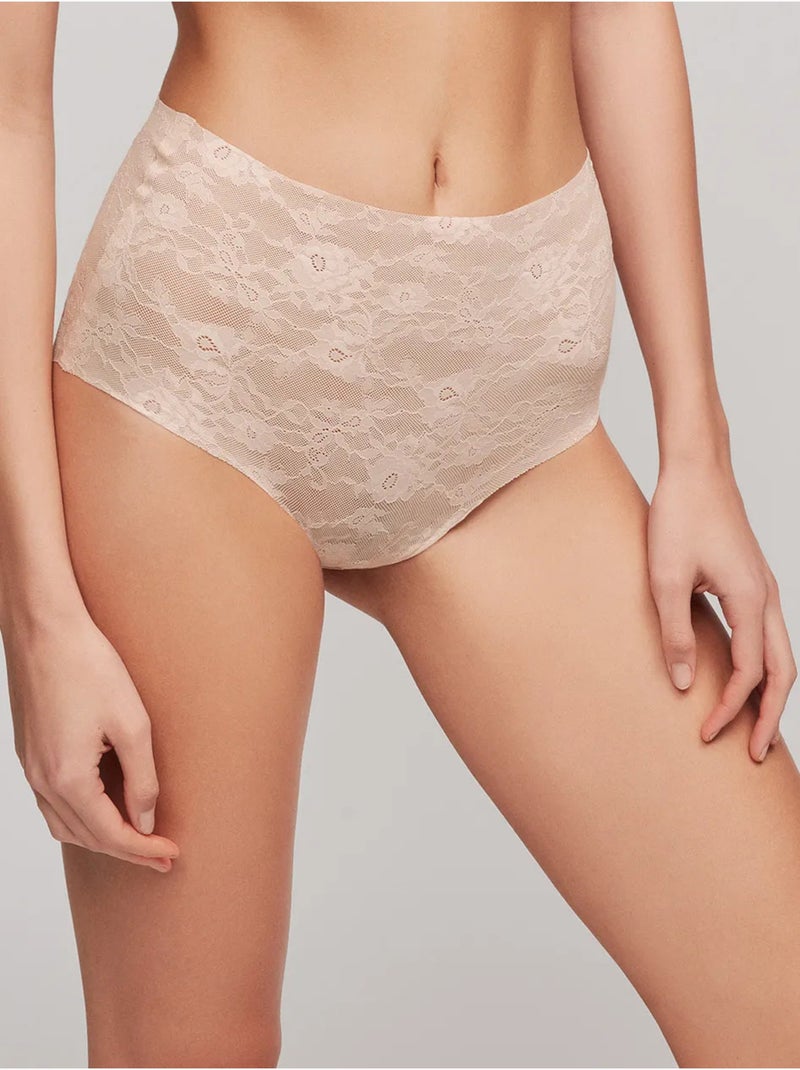 Culotte haut enveloppant coupe laser Rose - Kiabi