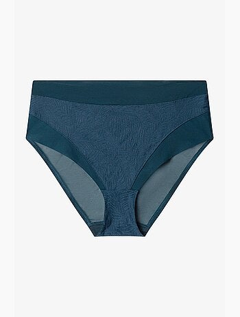 Culotte haute à motifs de feuilles sur toute la surface