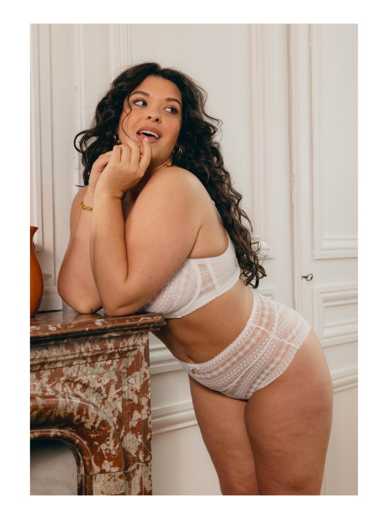 Culotte haute Acanthe Blanc - Kiabi