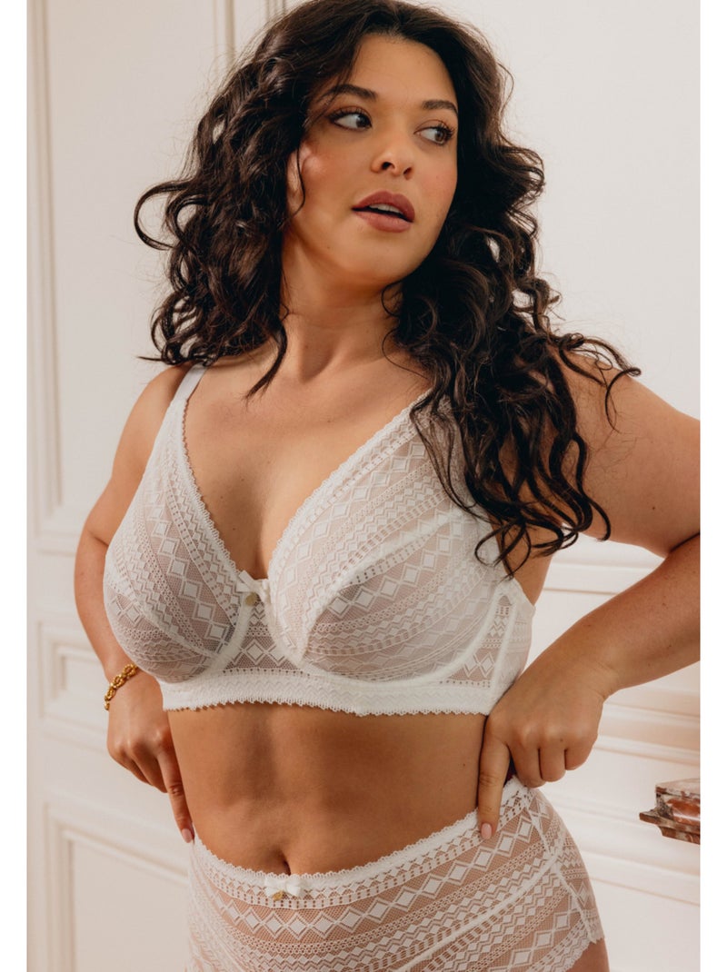 Culotte haute Acanthe Blanc - Kiabi