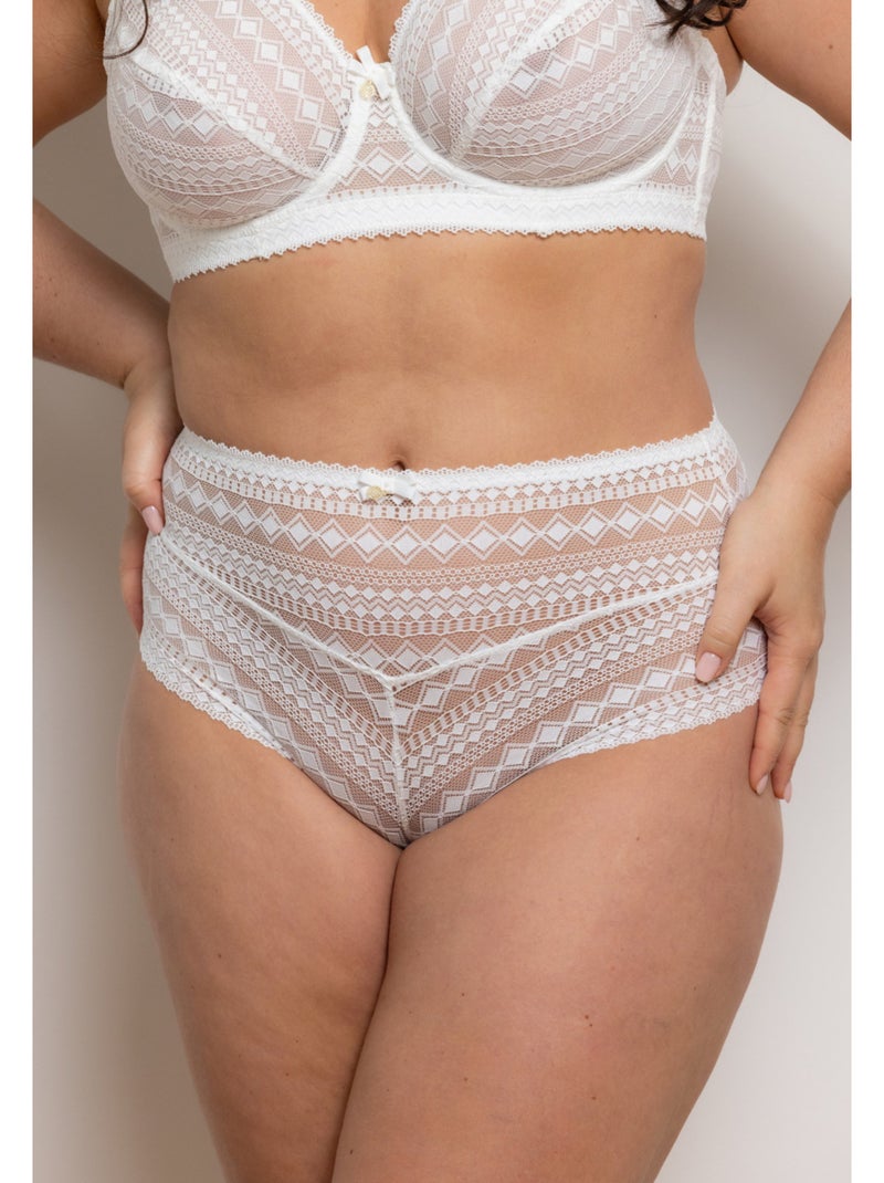 Culotte haute Acanthe Blanc - Kiabi