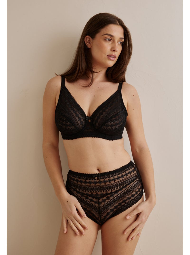 Culotte haute Acanthe Noir - Kiabi