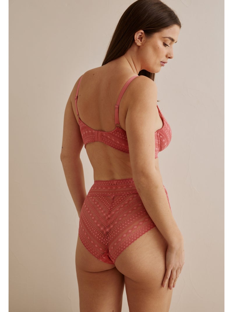 Culotte haute Acanthe Rose - Kiabi