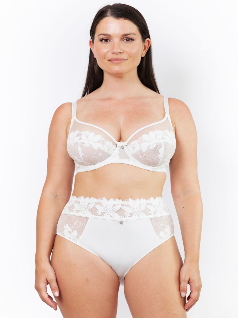 CULOTTE HAUTE ASSIA LINGERIE Blanc Blanc - Kiabi
