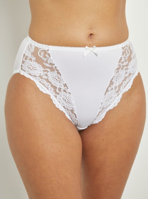 Culotte haute avec dentelle - Kiabi