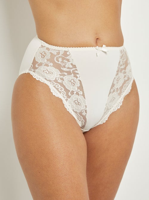 Culotte haute avec dentelle - Kiabi