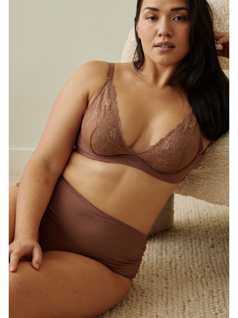 Culotte haute colombe Marron - Kiabi