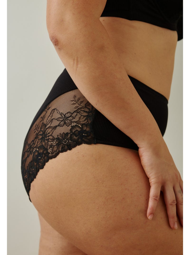 Culotte haute colombe Noir - Kiabi