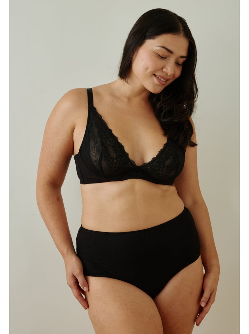 Culotte haute colombe Noir - Kiabi