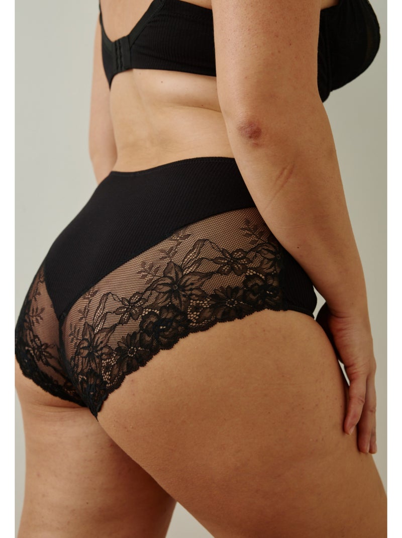 Culotte haute colombe Noir - Kiabi