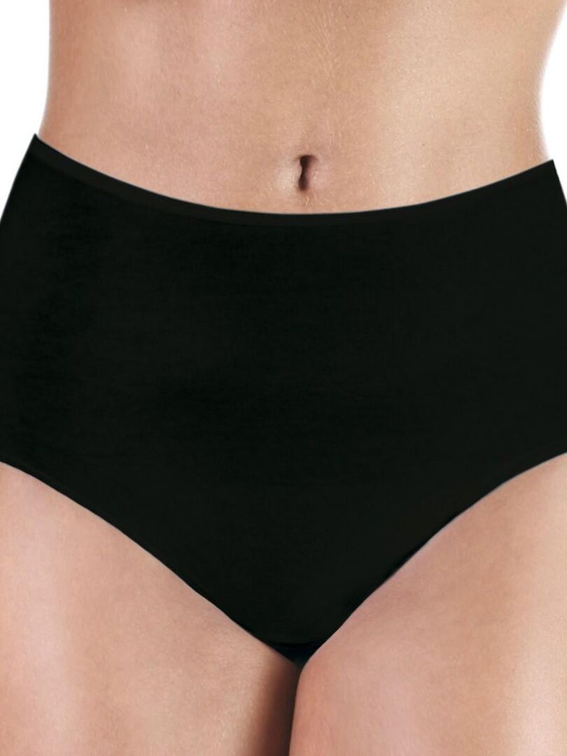 Culotte haute coton incontinence légère à modérée ProtechDry Noir - Kiabi