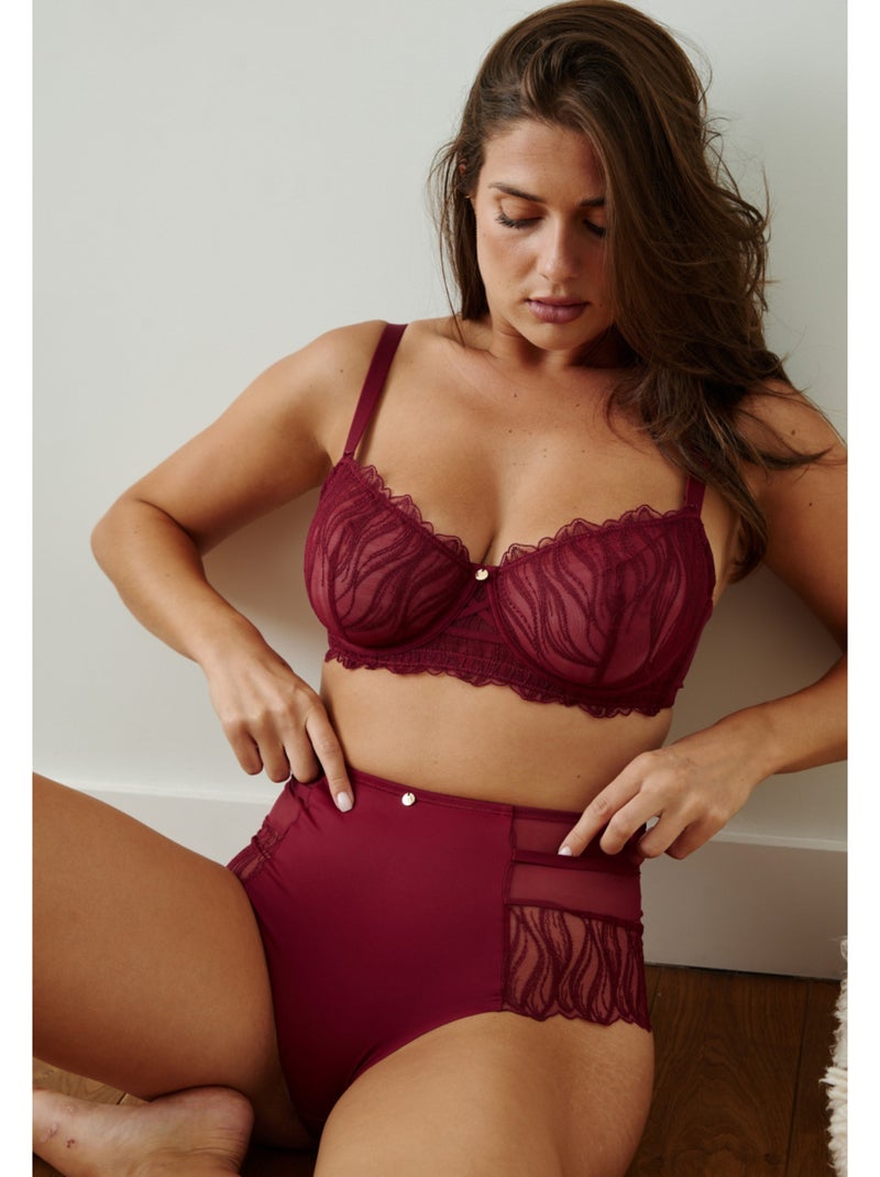 Culotte haute cristy Bordeaux - Kiabi