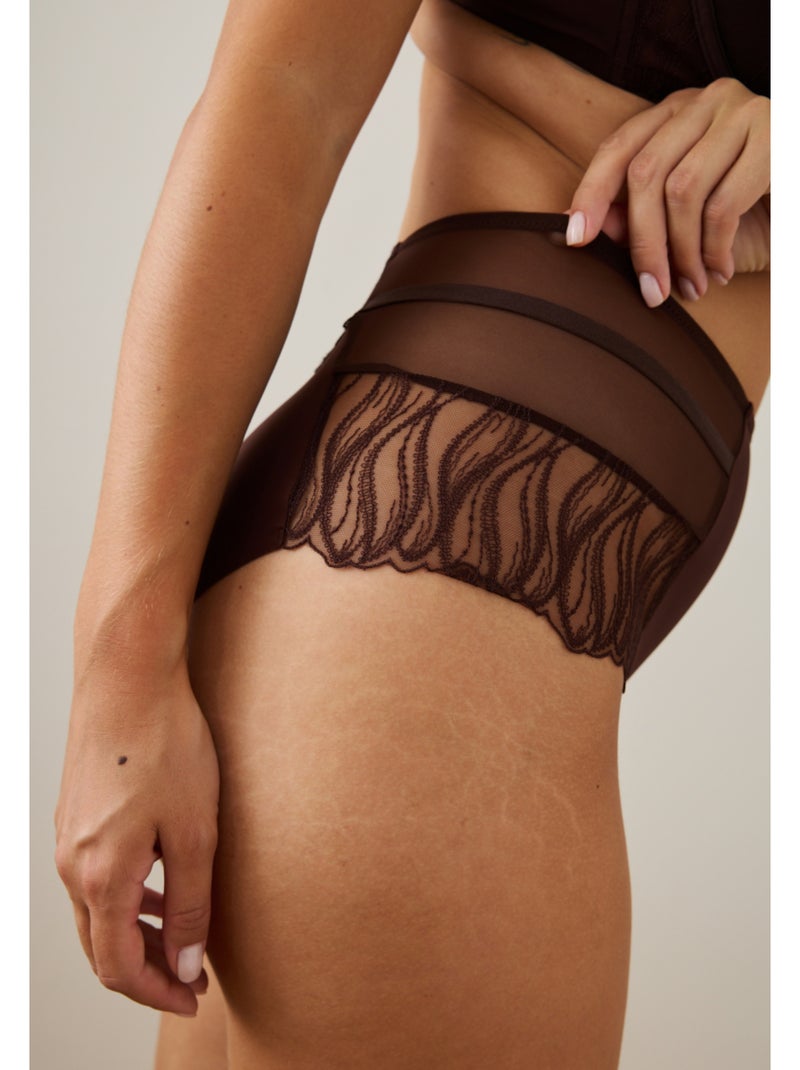Culotte haute cristy Marron - Kiabi