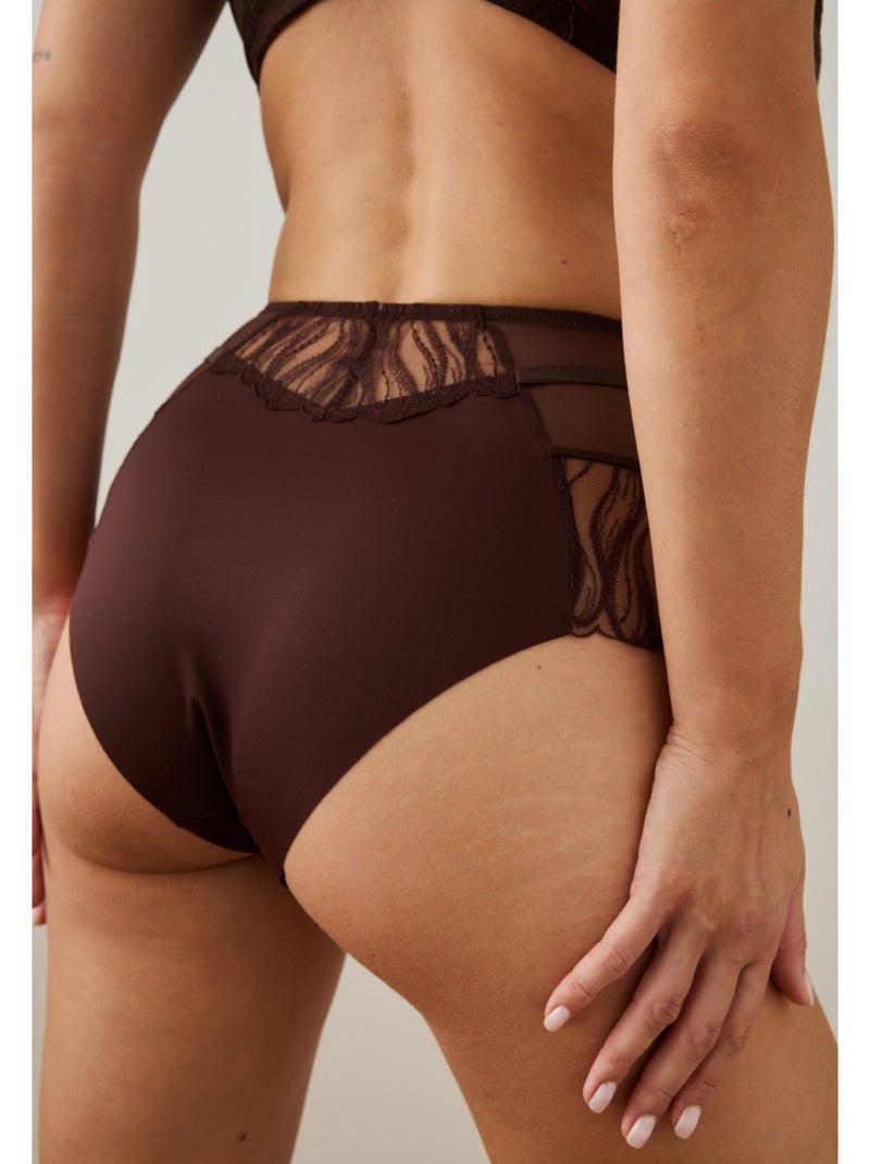 Culotte haute cristy Marron - Kiabi