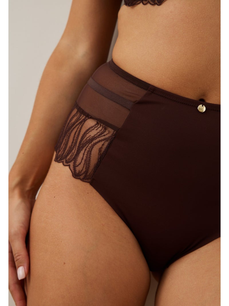 Culotte haute cristy Marron - Kiabi