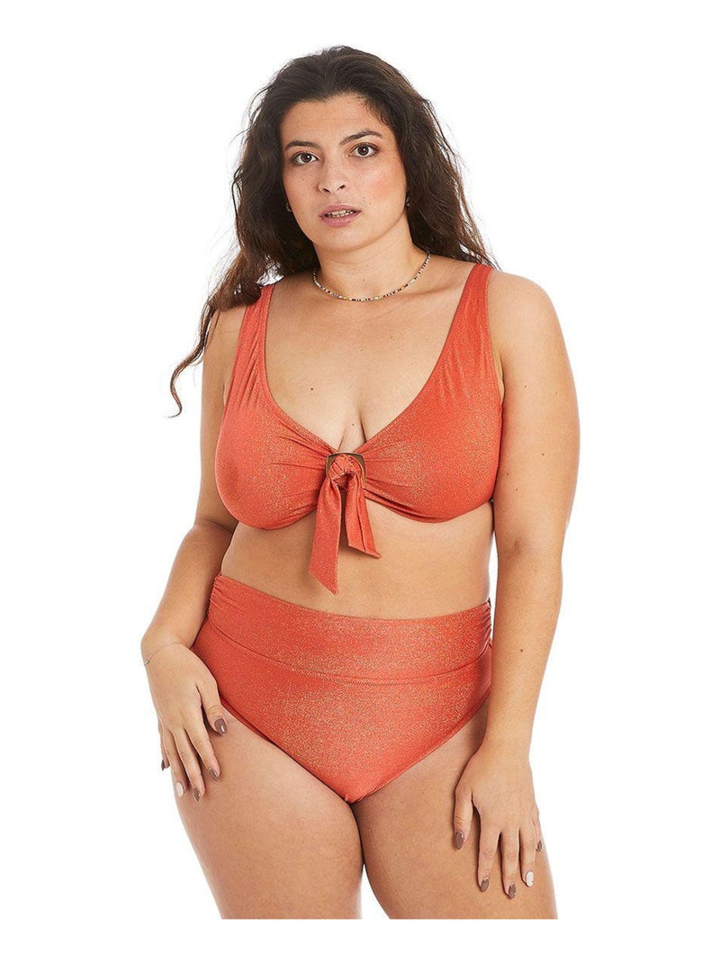 Culotte haute de bain MAUI - Camille Cerf & Pomm'Poire Orange - Kiabi