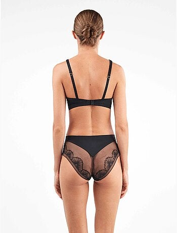 Culotte haute effet string avec finition effilochée