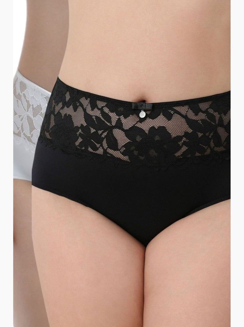 Culotte Haute Emilie Lot De 2 | Gerard Pasquier Noir Beige - Kiabi