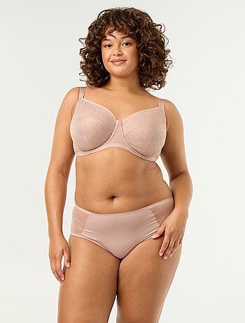 Culotte haute en microfibre avec dentelle