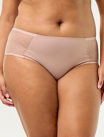 Culotte haute en microfibre avec dentelle