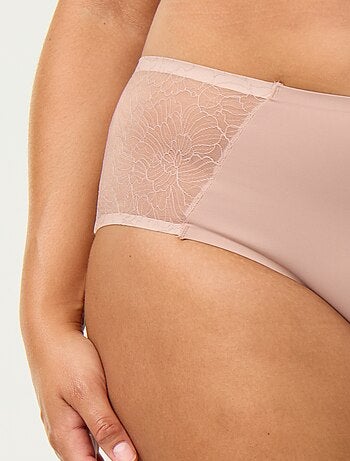 Culotte haute en microfibre avec dentelle