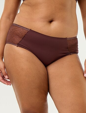 Culotte haute en microfibre avec dentelle