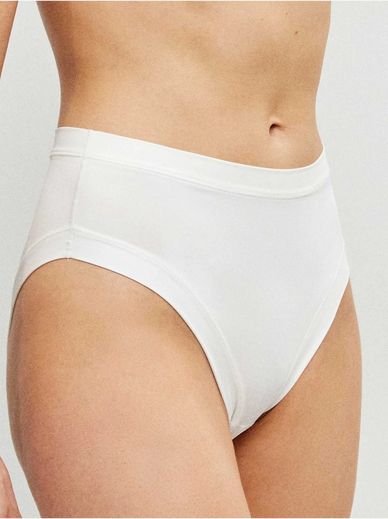 Culotte haute en microfibre Blanc - Kiabi
