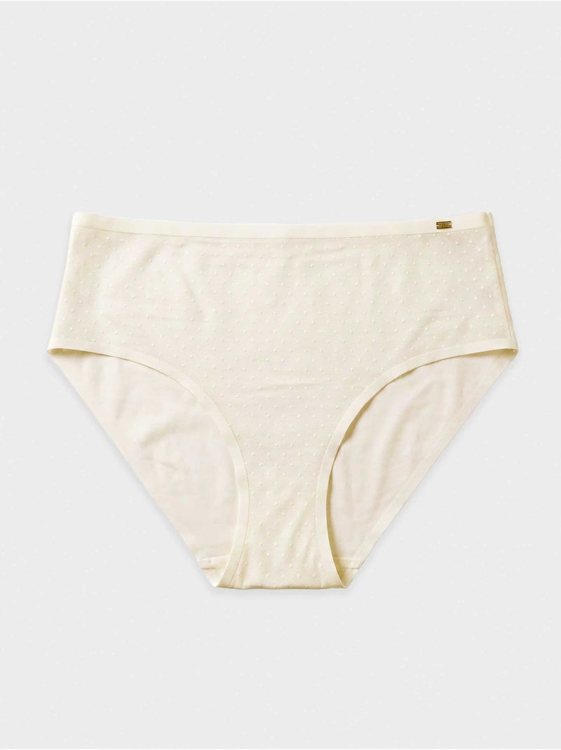 Culotte haute en plumetis Beige - Kiabi