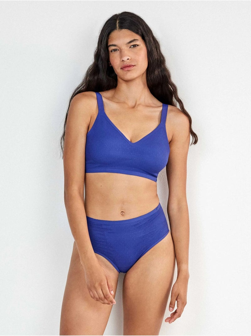 Culotte haute en plumetis Bleu - Kiabi