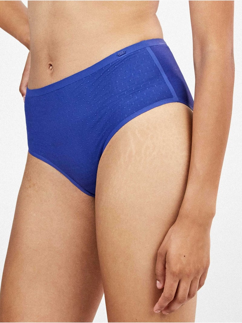 Culotte haute en plumetis Bleu - Kiabi